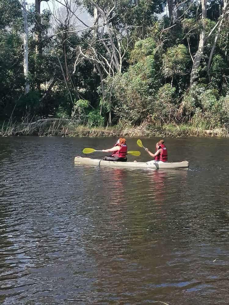 Kayaking on a calm river